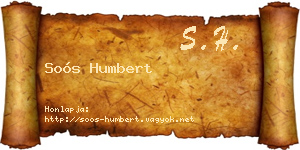 Soós Humbert névjegykártya